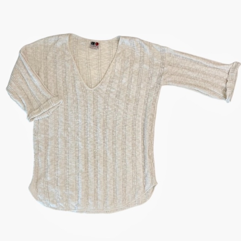 Vintage Liberty Knits Made in USA Open Knit V-Neck Sweater